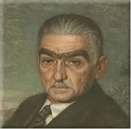 Retrato de Monteiro Lobato, escritor brasileiro, em preto e branco, com expressão séria, usando terno e gravata, fundo neutro